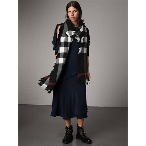 burberry check wool scarf black friday|burberry check scarf wool fringe.